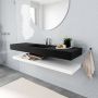 Mondiaz Alan badmeubel 150 cm solid suface planchet talc vrijhangend wastafel midden 1 kraangat zwart - Thumbnail 1