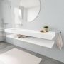 Mondiaz Alan badmeubel 200 cm solid suface planchet talc vrijhangend wastafel links zonder kraangat wit - Thumbnail 1