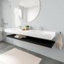 Mondiaz Alan badmeubel 200 cm solid suface planchet urban vrijhangend wastafel dubbel 2 kraangaten wit - Thumbnail 1