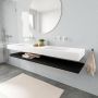 Mondiaz Alan badmeubel 200 cm solid suface planchet urban vrijhangend wastafel dubbel zonder kraangat wit - Thumbnail 1