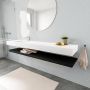 Mondiaz Alan badmeubel 200 cm solid suface planchet urban vrijhangend wastafel links 1 kraangat wit - Thumbnail 1