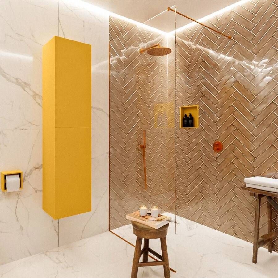Mondiaz Beam 160cm kolomkast kleur ocher met 2 deuren