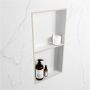 Mondiaz Wandnis Solid Surface Easy | In- en opbouw | 30x60x8 cm | 2 vakken | Linen Talc - Thumbnail 1