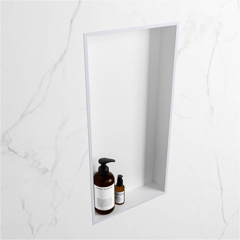 Mondiaz Wandnis Solid Surface Easy | In- en opbouw | 30x60x8 cm | 1 vak | Cale Talc
