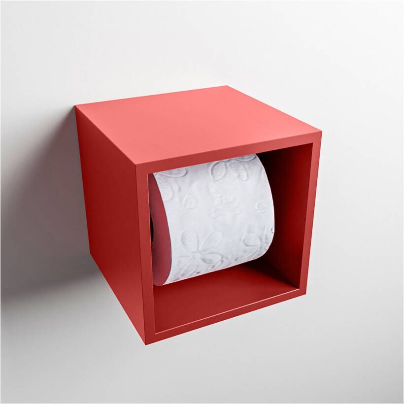 Mondiaz EASY Toiletrolhouder solid surface in- en opbouw 16x16 cm kleur Fire