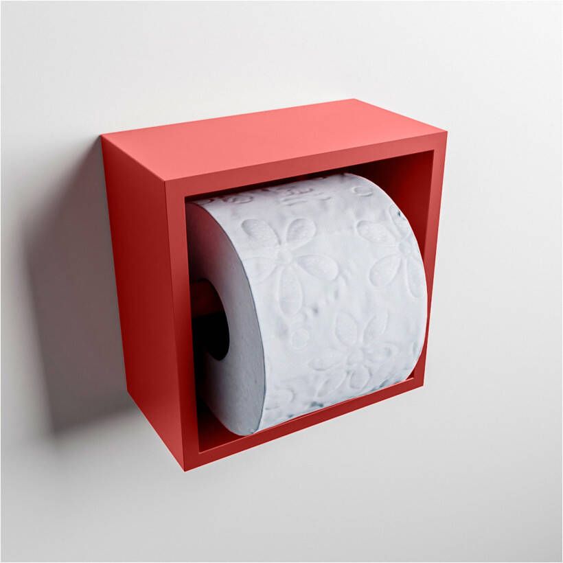 Mondiaz EASY Toiletrolhouder solid surface in- en opbouw 16x16 cm kleur Fire