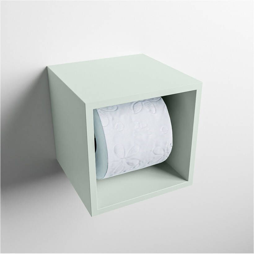 Mondiaz EASY Toiletrolhouder solid surface in- en opbouw 16x16 cm kleur Greey