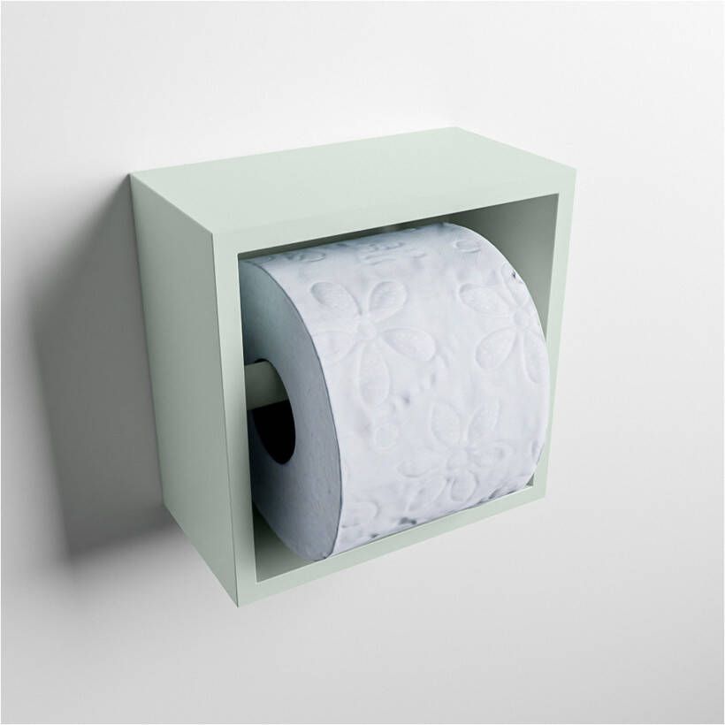 Mondiaz EASY Toiletrolhouder solid surface in- en opbouw 16x16 cm kleur Greey