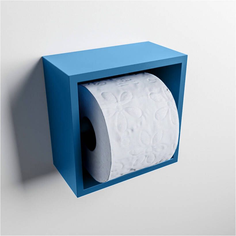 Mondiaz EASY Toiletrolhouder solid surface in- en opbouw 16x16 cm kleur Jeans