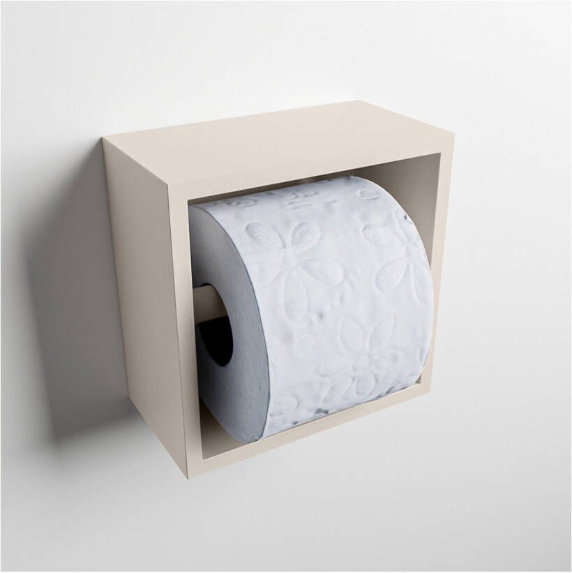 Mondiaz EASY Toiletrolhouder solid surface in- en opbouw 16x16 cm kleur Linen