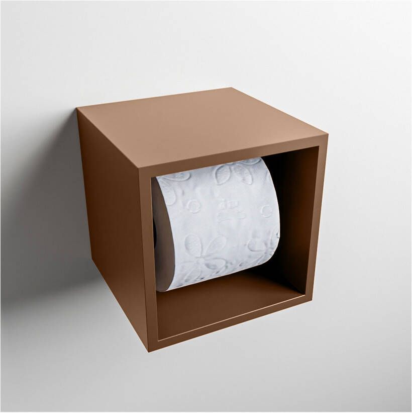 Mondiaz EASY Toiletrolhouder solid surface in- en opbouw 16x16 cm kleur Rust