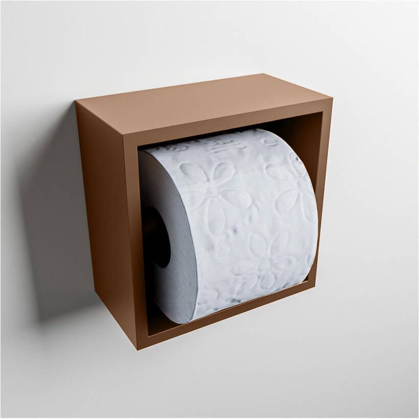 Mondiaz EASY Toiletrolhouder solid surface in- en opbouw 16x16 cm kleur Rust