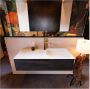 Mondiaz ERIN 120cm badmeubel onderkast donker bruin met 1 lade wastafel rechts 1 kraangat kleur Talc - Thumbnail 1