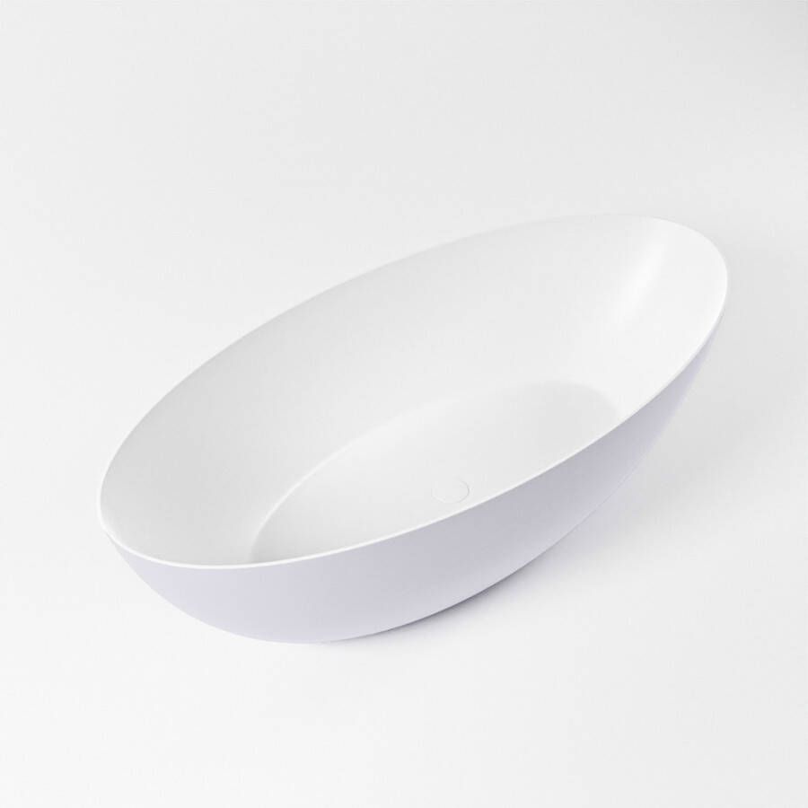 Mondiaz Vrijstaand bad Float | 170x80 cm | Solid surface | Ovaal | Cale Talc