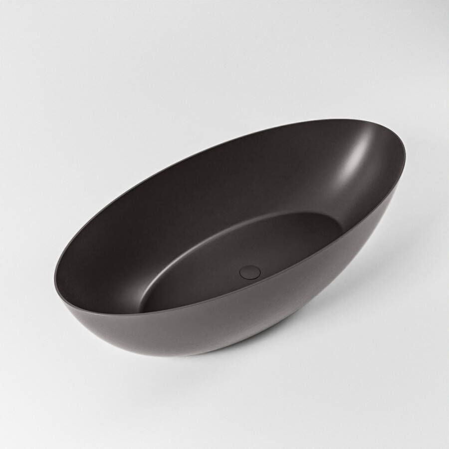 Mondiaz Vrijstaand bad Float | 170x80 cm | Solid surface | Ovaal | Dark grey