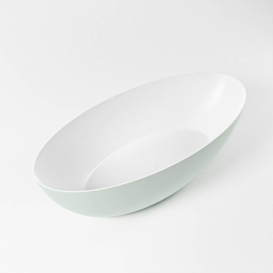 Mondiaz Vrijstaand bad Float | 170x80 cm | Solid surface | Ovaal | Greey Talc