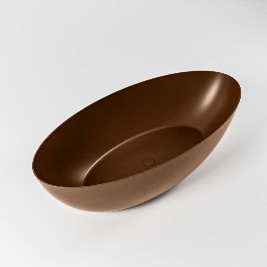 Mondiaz Vrijstaand bad Float | 170x80 cm | Solid surface | Ovaal | Rust