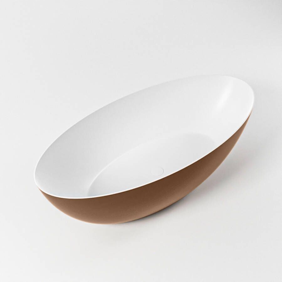 Mondiaz Vrijstaand bad Float | 170x80 cm | Solid surface | Ovaal | Rust Talc
