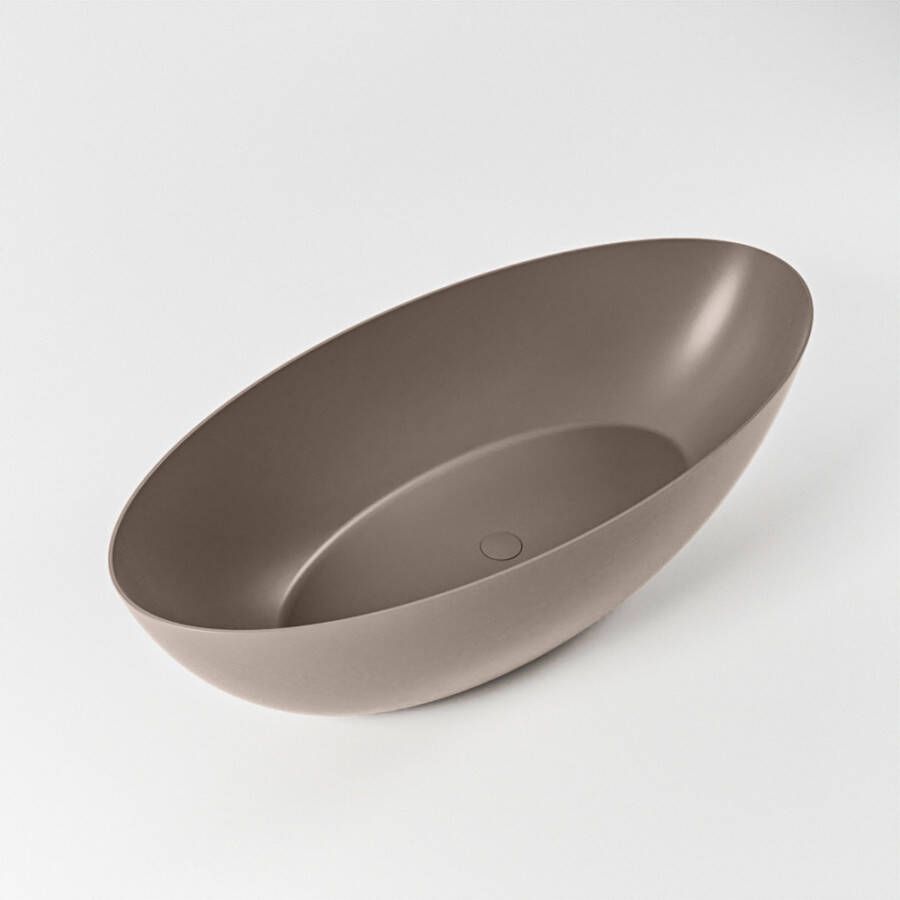 Mondiaz Vrijstaand bad Float | 170x80 cm | Solid surface | Ovaal | Smoke - Foto 4