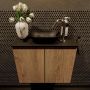 Mondiaz Fowy toiletmeubel 60cm washed oak met blad en waskom urban midden 1 kraangat - Thumbnail 1