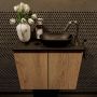 Mondiaz Fowy toiletmeubel 60cm washed oak met blad en waskom urban rechts 1 kraangat - Thumbnail 1