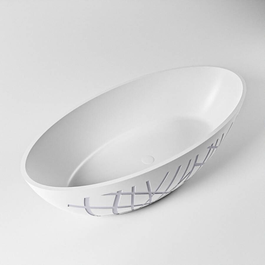 Mondiaz Vrijstaand bad Holm Design | 180x85 cm | Solid surface | Ovaal | Cale