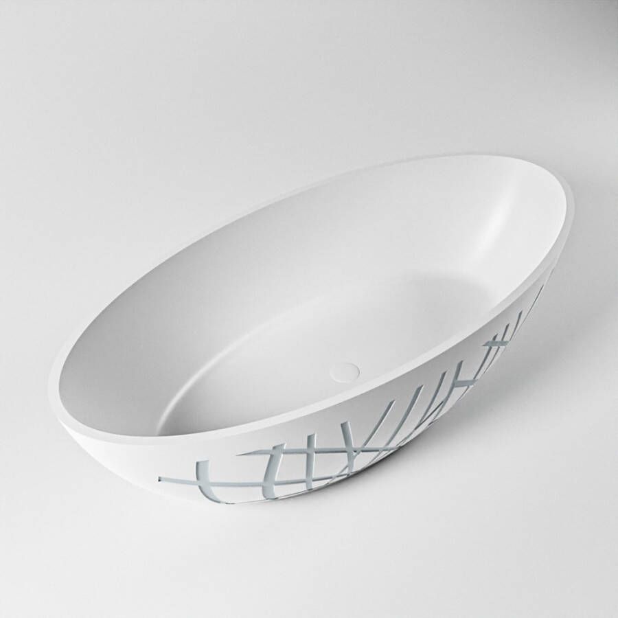 Mondiaz Vrijstaand bad Holm Design | 180x85 cm | Solid surface | Ovaal | Clay