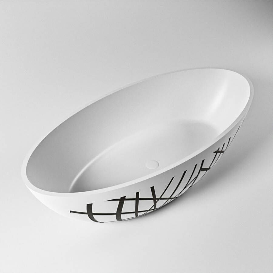 Mondiaz Vrijstaand bad Holm Design | 180x85 cm | Solid surface | Ovaal | Urban