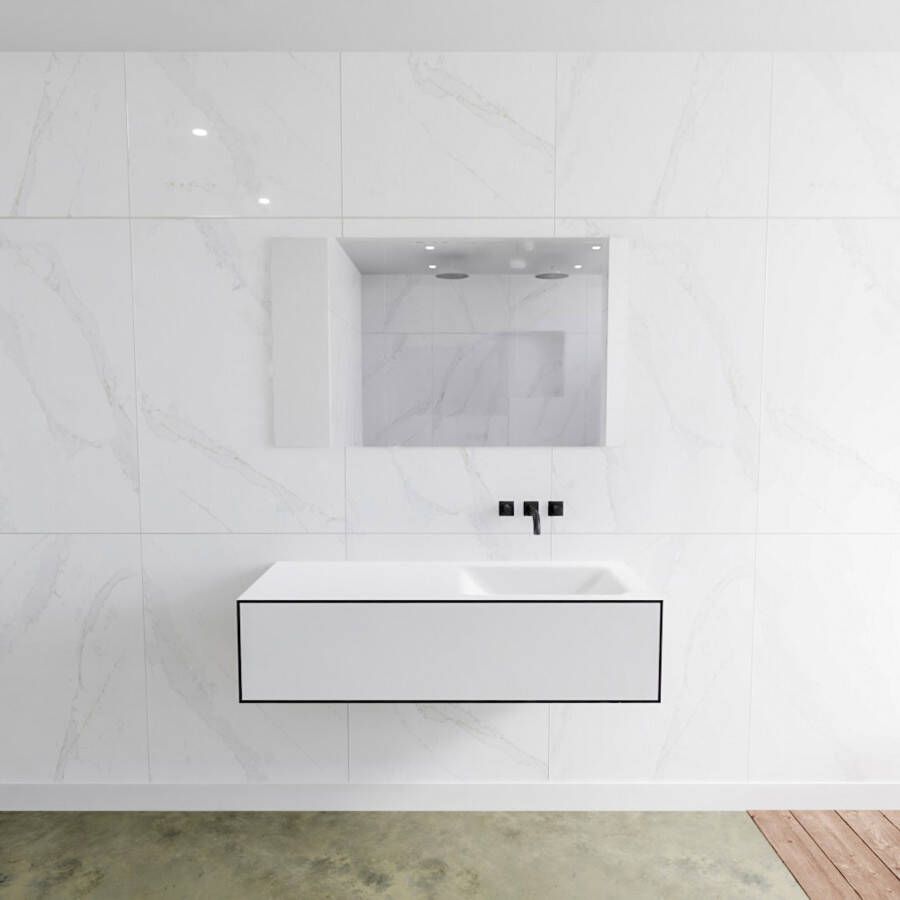 Mondiaz LAGOM Badkamermeubelset 120cm 1 lade Wastafel cloud wasbak rechts 0 kraangaten Solid surface urban M64119UBM0M35164R - Foto 2