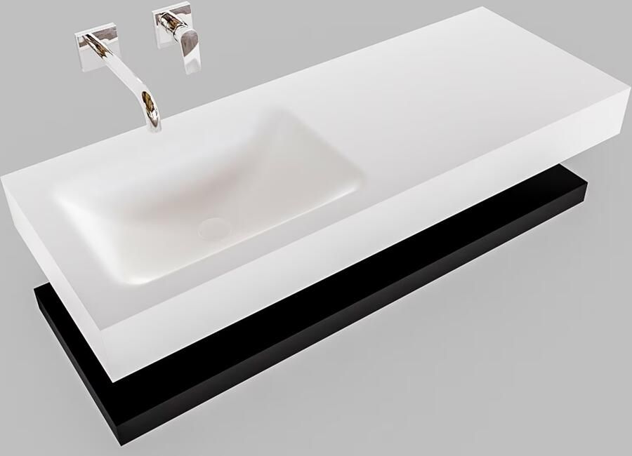 Mondiaz Alan badmeubel 120 cm solid suface planchet urban vrijhangend wastafel links zonder kraangat wit - Foto 2