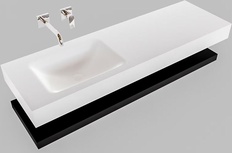 Mondiaz Alan badmeubel 150 cm solid suface planchet urban vrijhangend wastafel links zonder kraangat wit - Foto 3