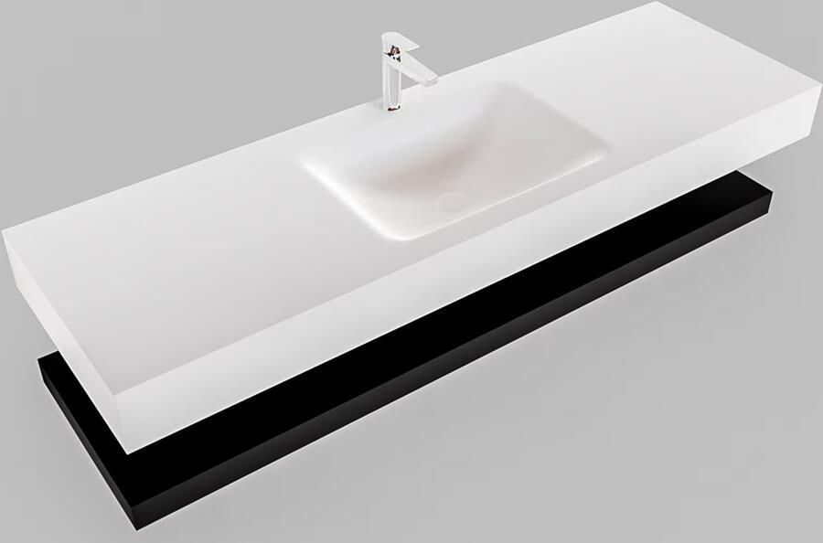 Mondiaz Alan badmeubel 150 cm solid suface planchet urban vrijhangend wastafel midden 1 kraangat wit - Foto 2