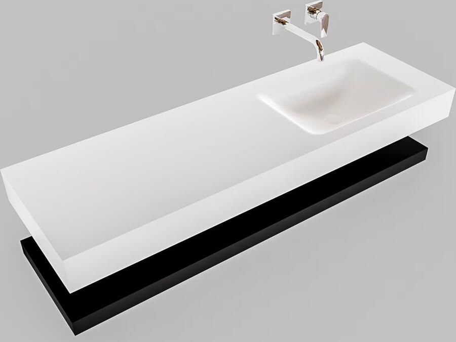 Mondiaz Alan badmeubel 150 cm solid suface planchet urban vrijhangend wastafel rechts zonder kraangat wit - Foto 3
