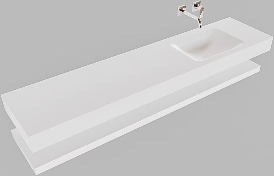 Mondiaz Alan badmeubel 200 cm solid suface planchet talc vrijhangend wastafel rechts zonder kraangat wit - Foto 3
