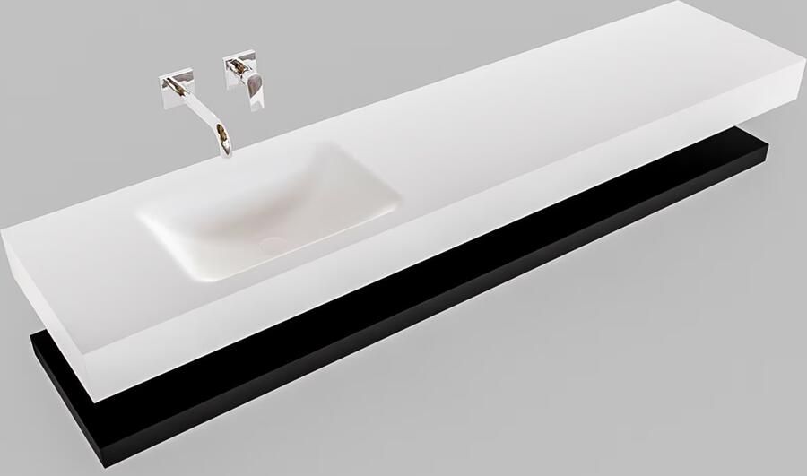 Mondiaz Alan badmeubel 200 cm solid suface planchet urban vrijhangend wastafel links zonder kraangat wit - Foto 2
