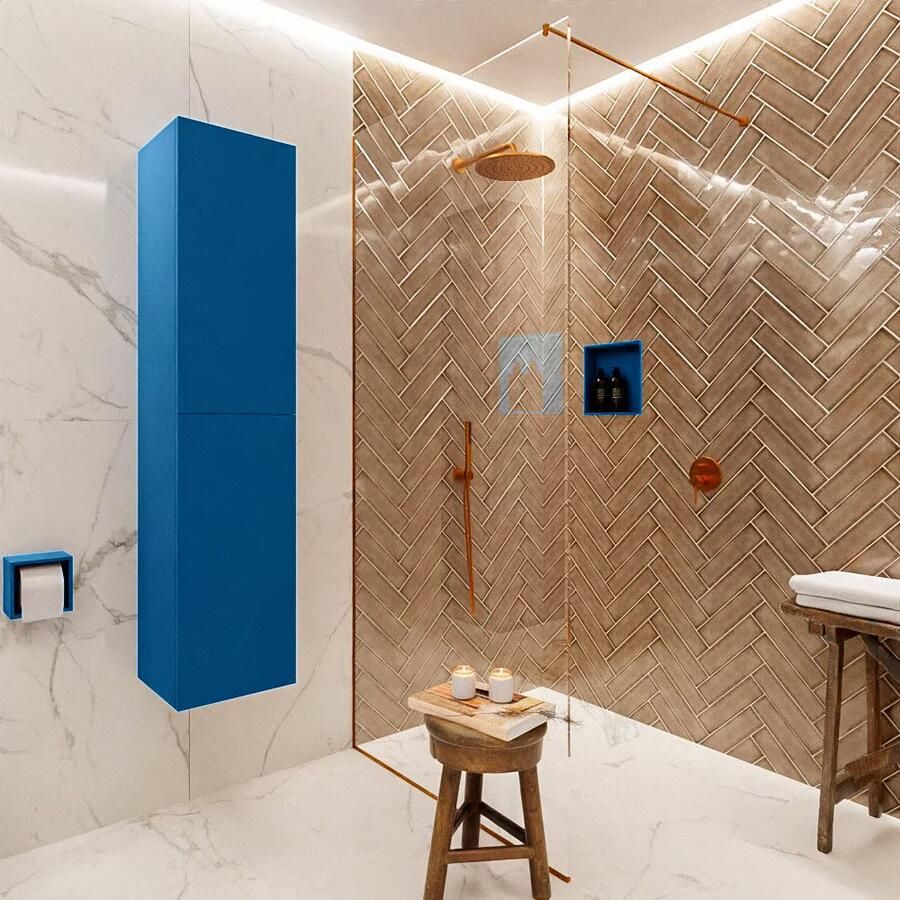 Mondiaz Beam 160cm kolomkast kleur jeans met 2 deuren - Foto 3