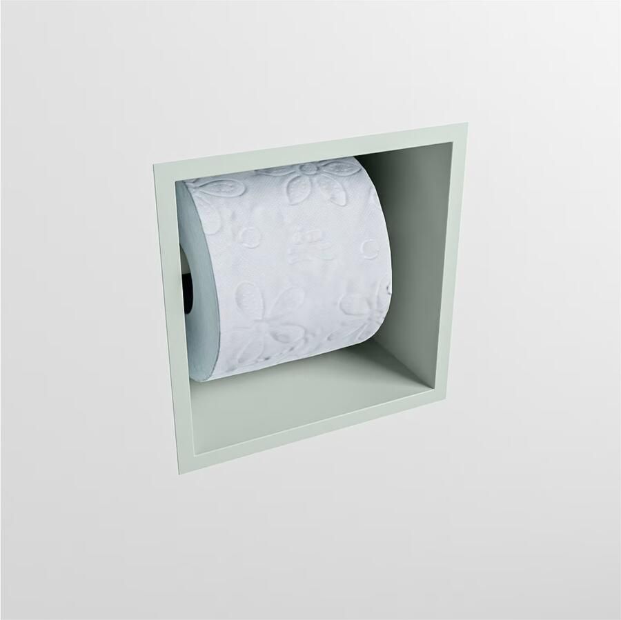 Mondiaz EASY Toiletrolhouder solid surface in- en opbouw 16x16 cm kleur Greey - Foto 2