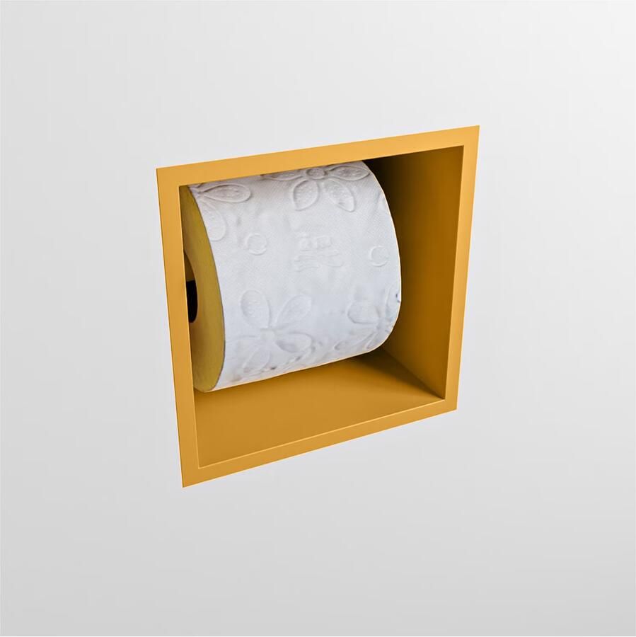 Mondiaz EASY Toiletrolhouder solid surface in- en opbouw 16x16 cm kleur Ocher - Foto 2