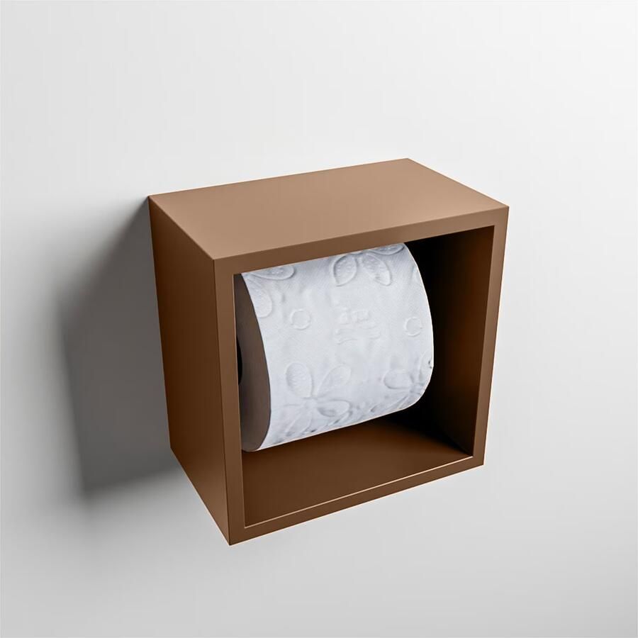 Mondiaz EASY Toiletrolhouder solid surface in- en opbouw 16x16 cm kleur Rust - Foto 3