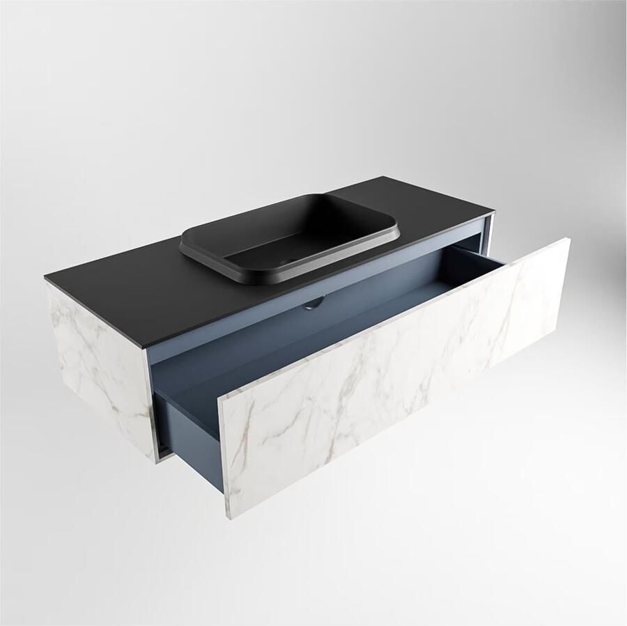 Mondiaz ERIN 120cm badmeubel onderkast kleur carrara met 1 lade wastafel midden 1 kraangat kleur Urban - Foto 2