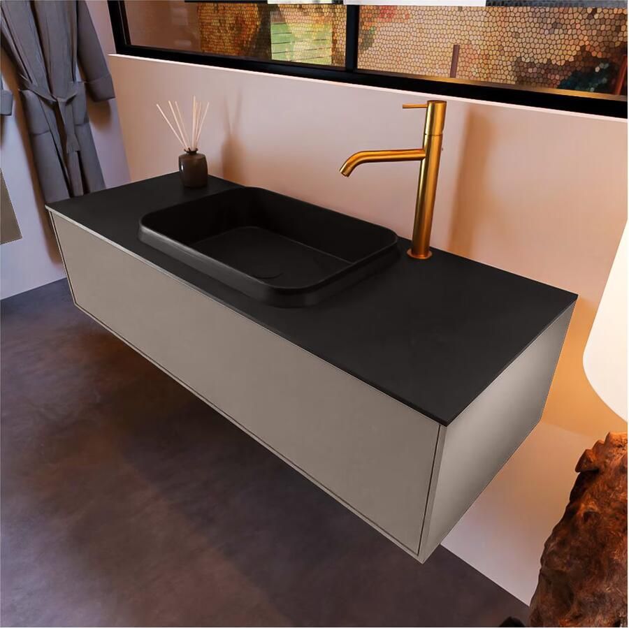 Mondiaz ERIN 120cm badmeubel onderkast kleur Smoke met 1 lade wastafel midden 1 kraangat kleur urban - Foto 2
