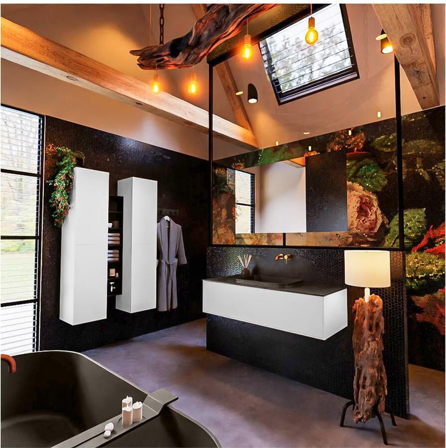 Mondiaz ERIN 120cm badmeubel onderkast kleur talc met 1 lade wastafel midden zonder kraangaten kleur Urban - Foto 3