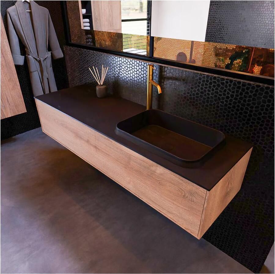 Mondiaz ERIN 150cm badmeubel onderkast washed oak met 1 lade wastafel rechts 1 kraangat kleur urban - Foto 3