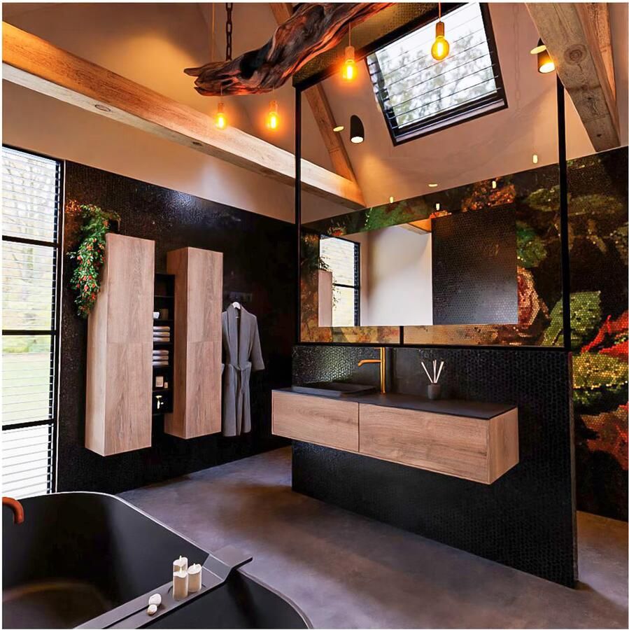 Mondiaz ERIN 150cm badmeubel onderkast washed oak met 2 lades wastafel links 1 kraangat kleur urban - Foto 3