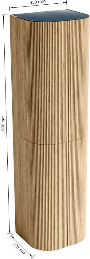 Mondiaz Kolomkast Kurve | 160x45 cm | Greeploos | Push to open | Oak - Foto 2