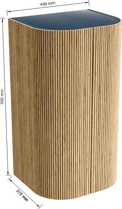 Mondiaz Kolomkast Kurve | 80x45 cm | Greeploos | Push to open | Oak - Foto 2