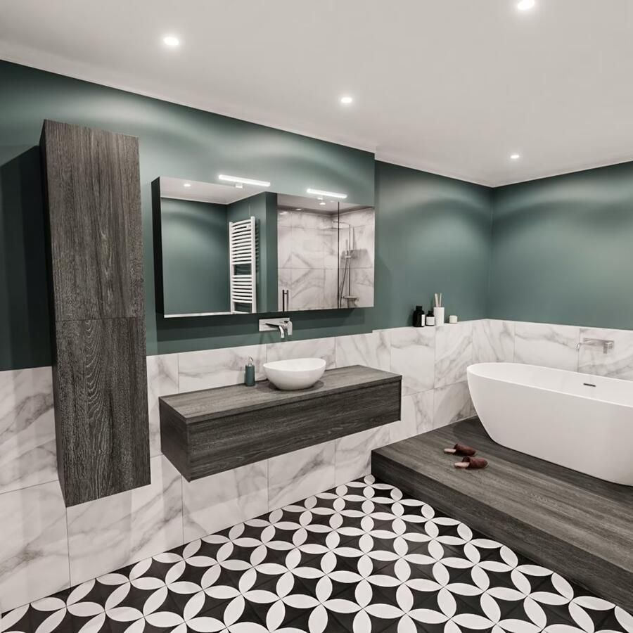 Zaro Lush onderkast met topblad 150cm in kleur ANTRACITE met 1 lades Push tot open geschikt voor gecentreerde wastafel. Met ovale keramische opzetkom met 0 kraangat(en) in het topblad - Foto 4