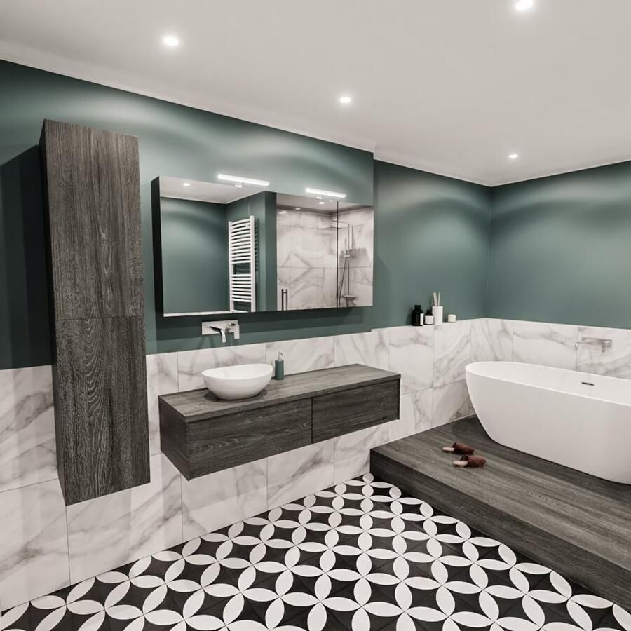 Zaro Lush onderkast met topblad 150cm in kleur ANTRACITE met 2 lades Push tot open geschikt voor linkse wastafel. Met ovale keramische opzetkom met 0 kraangat(en) in het topblad - Foto 2