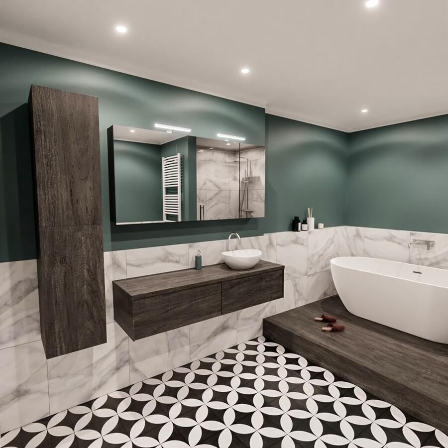 Zaro Lush onderkast met topblad 150cm in kleur DARK BROWN met 2 lades Push tot open geschikt voor rechtse wastafel. Met ovale keramische opzetkom met 1 kraangat(en) in het topblad - Foto 3