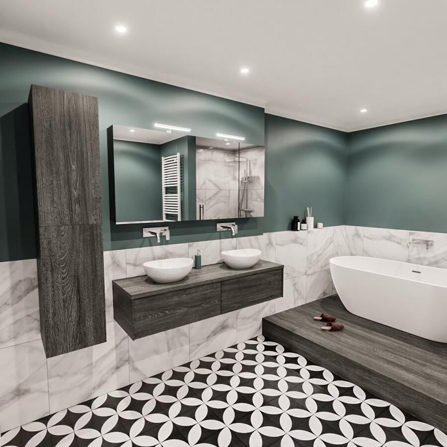 Zaro Lush onderkast met topblad 150cm in kleur ANTRACITE met 2 lades Push tot open geschikt voor dubbele wastafel. Met ovale keramische opzetkom met 0 kraangat(en) in het topblad - Foto 3